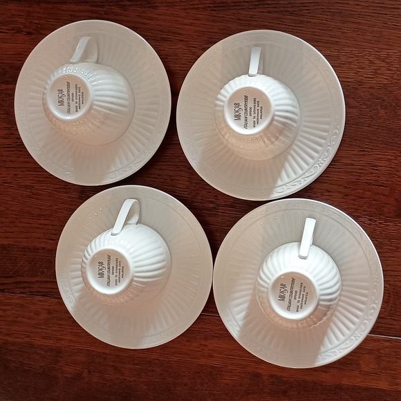 Mikasa Italian Countryside Footed Tea Cup Saucer Set of 4 DD900 - Picture 4 of 8